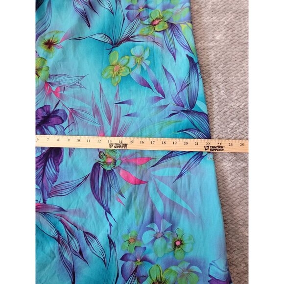 Vintage Tropical Floral Sleeveless Maxi Dress Purple Lining - Picture 5 of 10